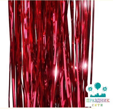 ДОЖДИК из фольги красный 1.5м