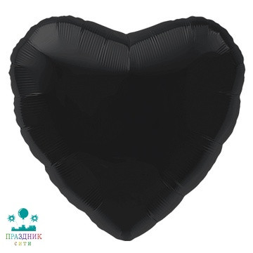 ШАР (Фольга) Р Б/РИС СЕРДЦЕ 18 in Пастель Black