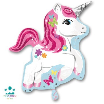 ШАР (Фольга) А ФИГУРА 60 in Единорог