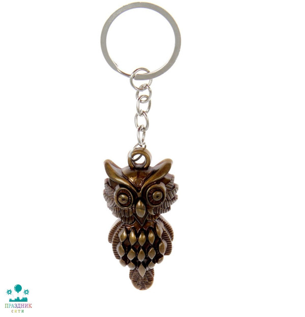 БРЕЛОК пластик под металл Мудрая сова 5,5х2,7 см