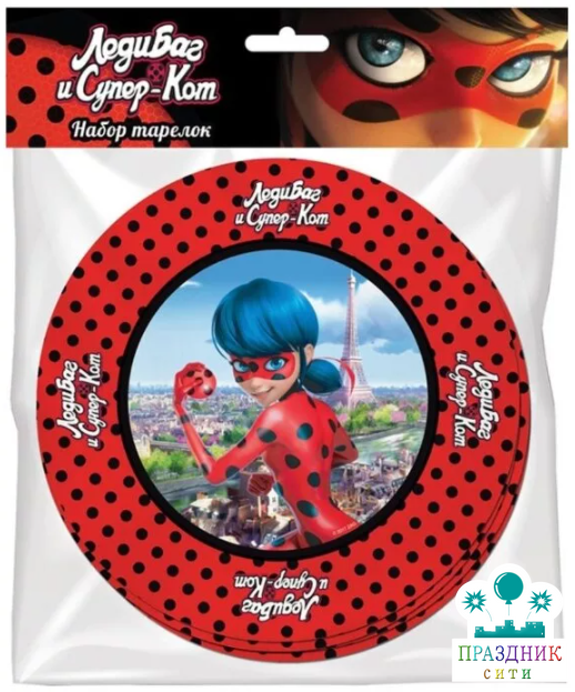 ТАРЕЛКА Леди Баг 18см 6шт