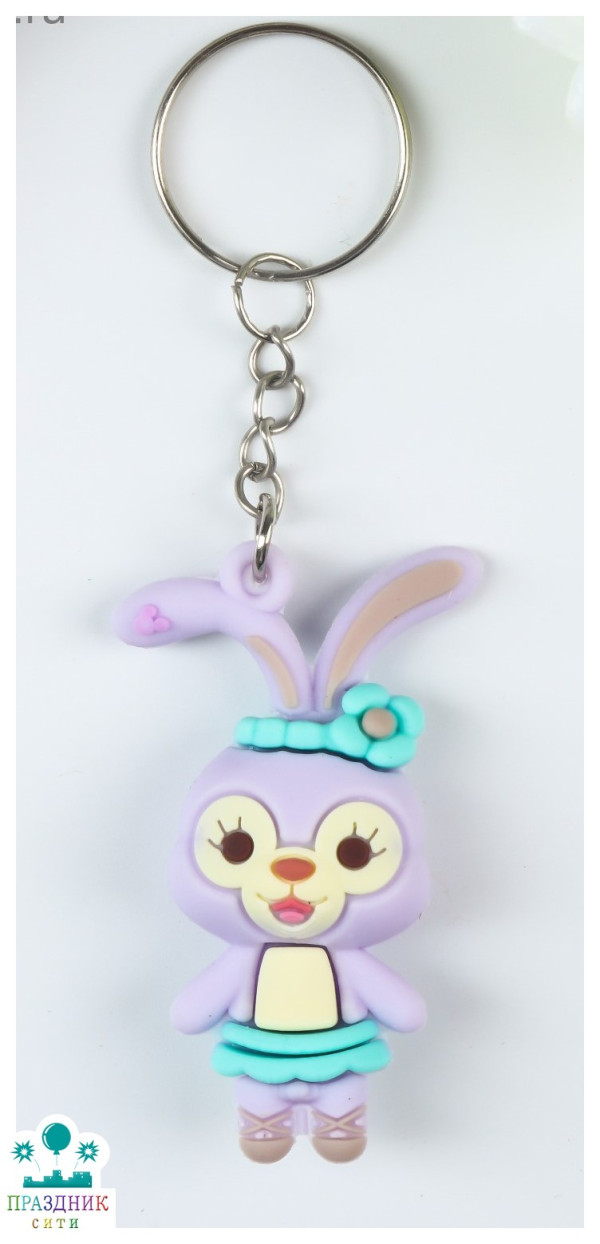 БРЕЛОК резина Зайка-спортсменка 5,6х2,7х1,3 см