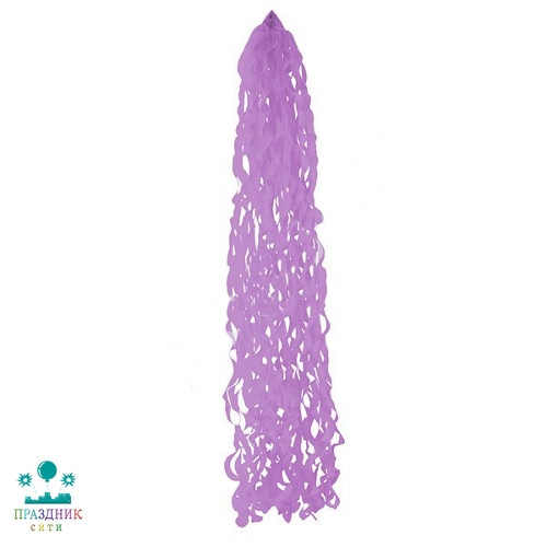 ГИРЛЯНДА Хвост для шара тассел спираль лиловый 95 см