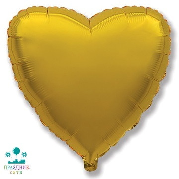 ШАР (Фольга) Ф Б/РИС СЕРДЦЕ 18 in Металлик Gold