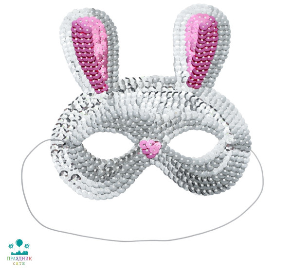 МАСКА Зайка с пайетками