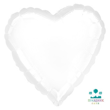 ШАР (Фольга) Р Б/РИС СЕРДЦЕ 18 in Пастель White