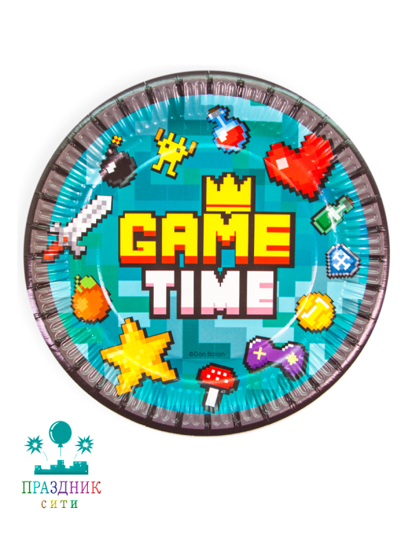 ТАРЕЛКА Game Time Пиксели 18см 6шт