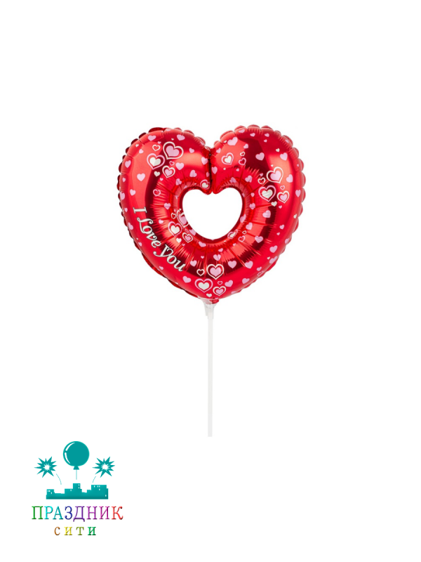 ШАР (Фольга) Мини ФИГУРА ILY Сердце красное