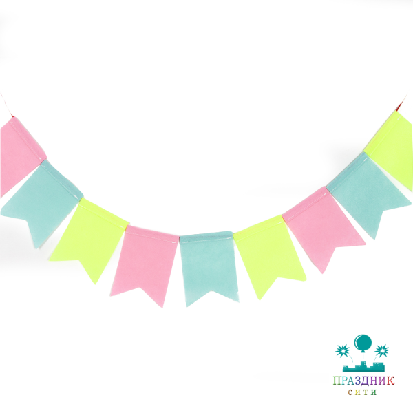 ГИРЛЯНДА Флажки из фетра Макарунс