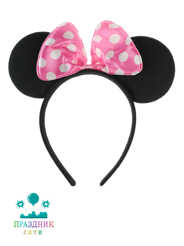 ОБОДОК Мышка с розовым бантиком