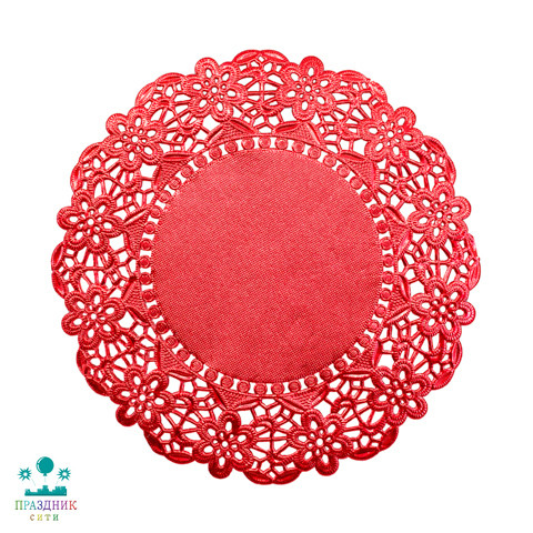 САЛФЕТКА АЖУР Круг фол крас 16см /А