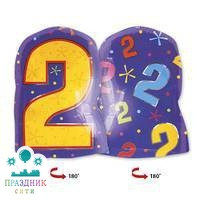 ШАР (Фольга) А ЦИФРА 2 30 in Мульти