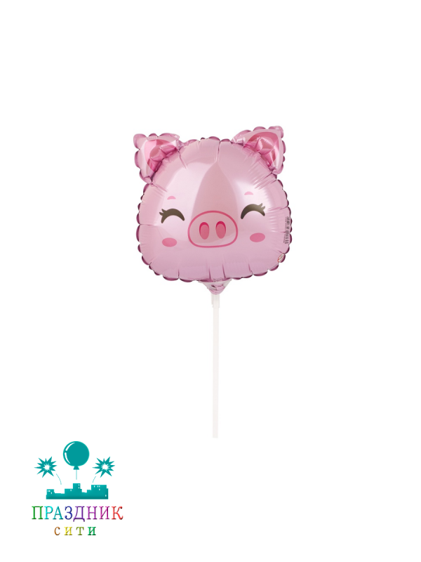 ШАР (Фольга) Мини ФИГУРА Голова Поросенка