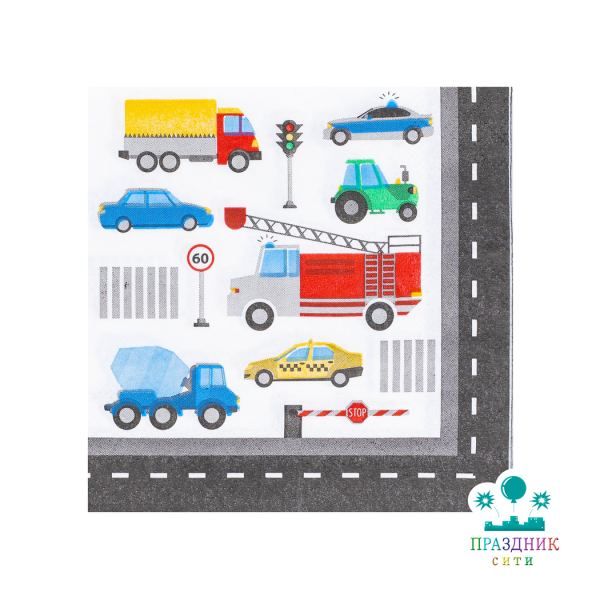 САЛФЕТКА Машинки 25см