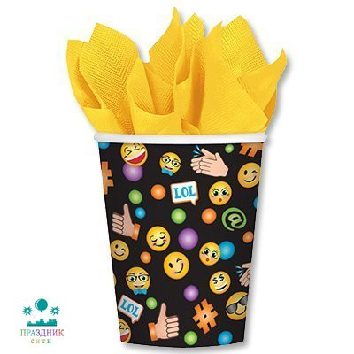 СТАКАН Эмоции смайлик 8шт