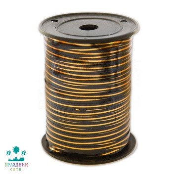 ЛЕНТА с зол полосой 5ммХ230м черная