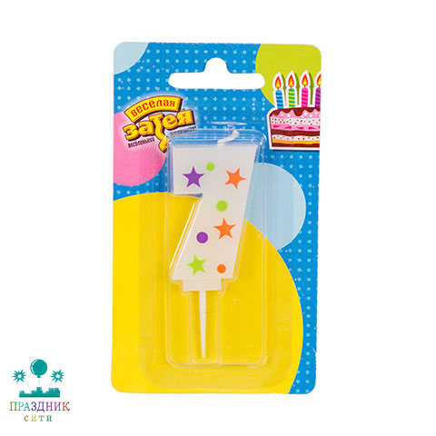 СВЕЧА-ЦИФРА 7 Звезды 5см