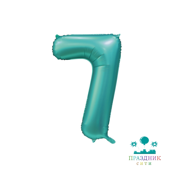 ШАР (Фольга) К ЦИФРА 7 65 in Сатин Teal