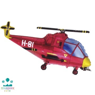 ШАР (Фольга) Мини ФИГУРА Вертолет красный