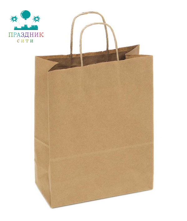 ПАКЕТ крафт с крученной ручкой 22*12*25 S
