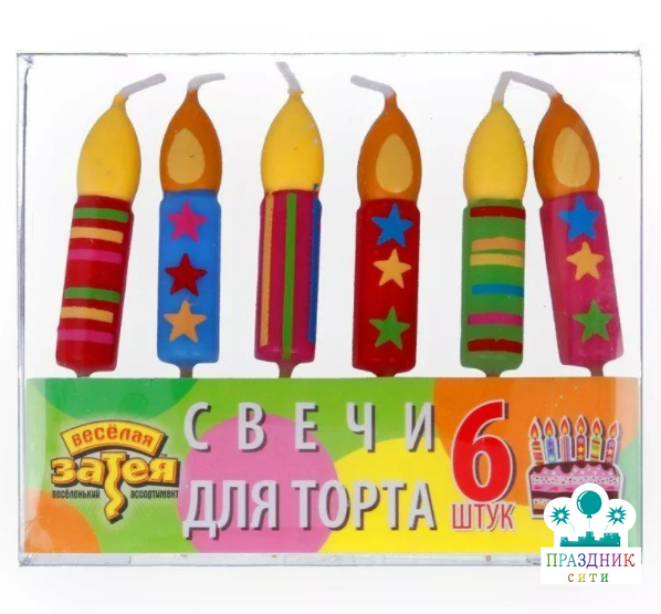СВЕЧА д/торта Свеча на пиках 6шт