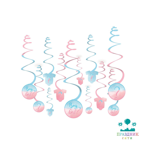 СПИРАЛЬ Мальчик или Девочка? 60см 12шт