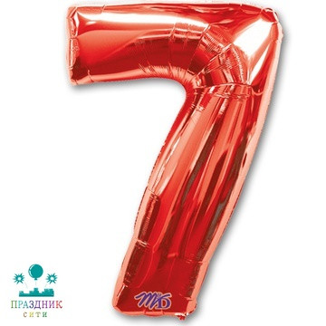 ШАР (Фольга) А ЦИФРА 7 65 in Red