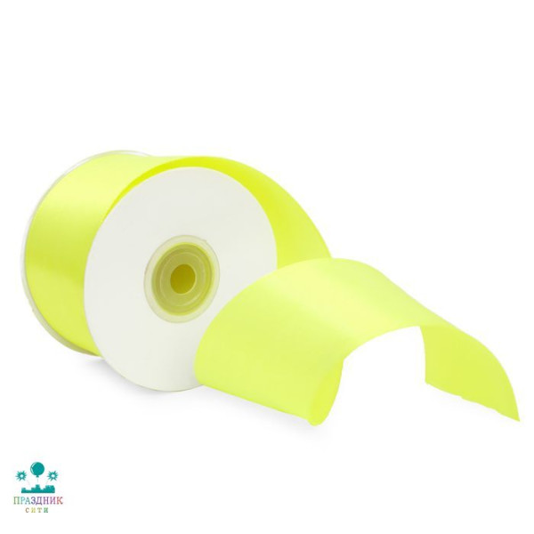 ЛЕНТА атлас 5,0 см неон желтая