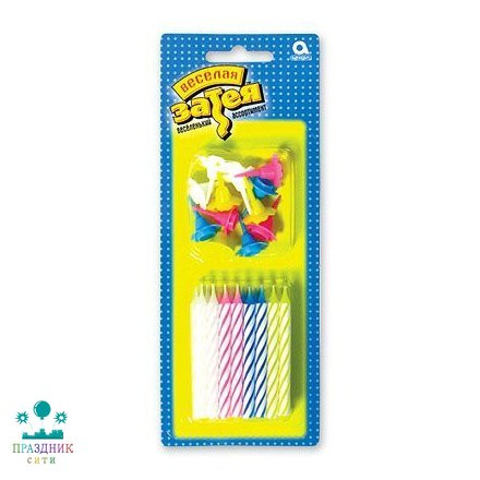 СВЕЧА д/торта Ассорти 6см с подставкой