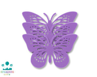 ФИГУРА мягкая Бабочка сиренев 15см 5шт