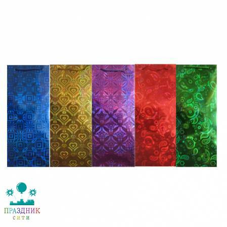 ПАКЕТ МИКС под бутылку, голография 12х36х8,5 см