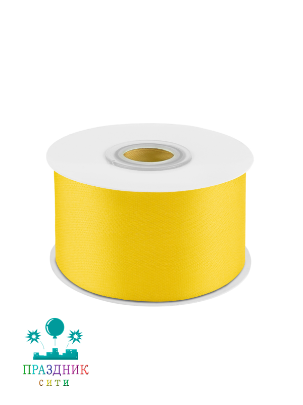 ЛЕНТА атлас 3,8 см желтый