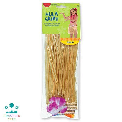 ЮБКА Гаваи пластик солома короткая дет