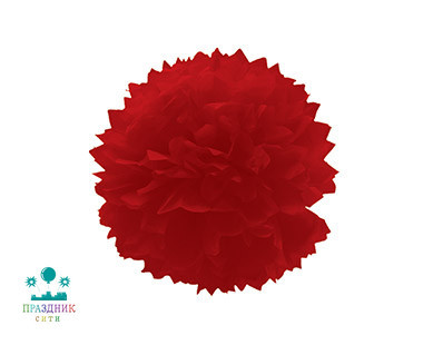 ПОМПОН бумажный красный 40см
