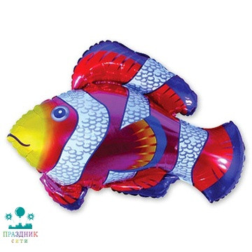 ШАР (Фольга) Мини ФИГУРА Рыба пестрая красная
