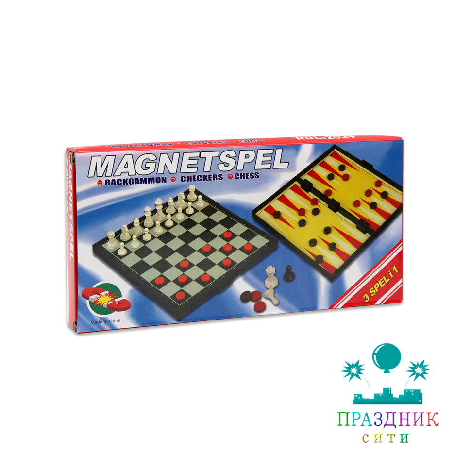 ИГРА Шахматы, нарды, шашки магнитные пластиковые 3 в 1