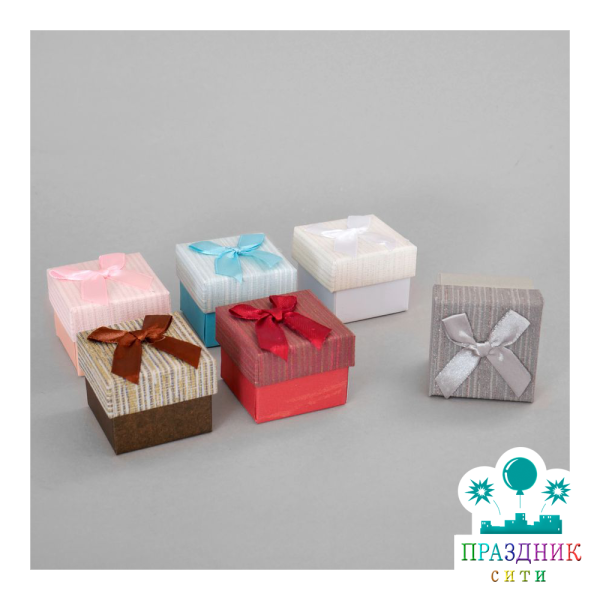 КОРОБКА Ассорти квадрат, Блестки,  5х5х4см