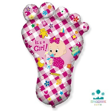 ШАР (Фольга) Ф ФИГУРА 65 in Стопа девочки розовая
