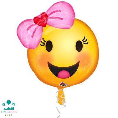 ШАР (Фольга) А ФИГУРА 44 in Улыбка Девочка с бантом