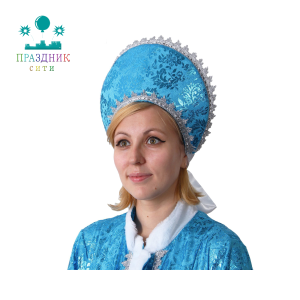 КОКОШНИК "Узоры", цвет голубой