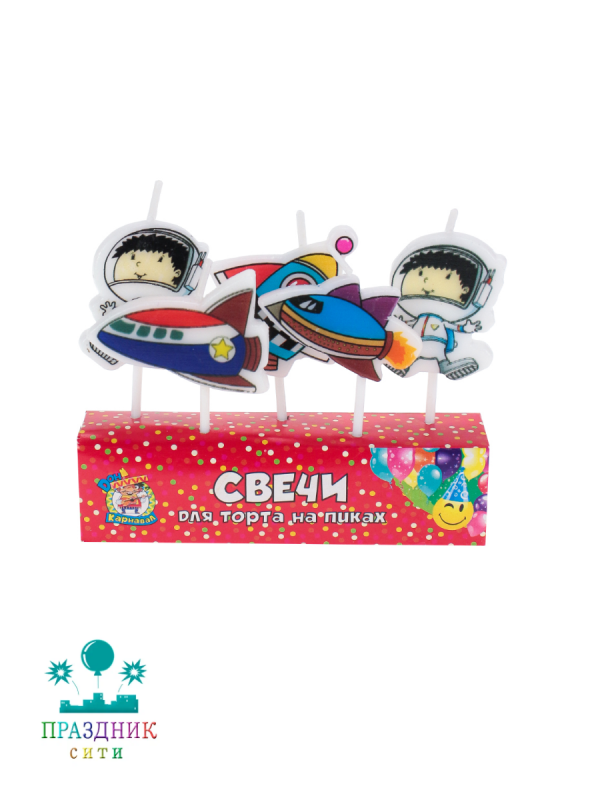СВЕЧА д/торта Полёт в космос на пиках