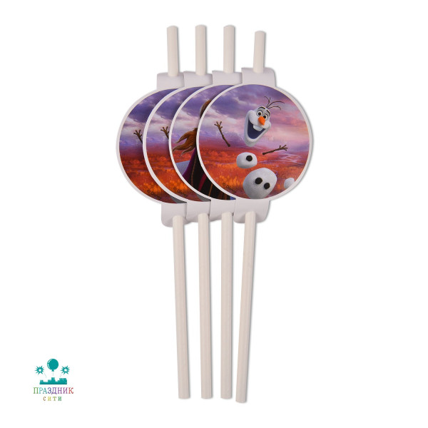 ТРУБОЧКА для коктейля Холодное Сердце II 4шт