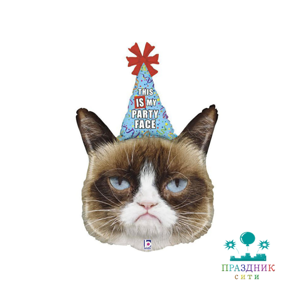 ШАР (Фольга) Б ФИГУРА 55 in Сердитая Кошка в колпаке