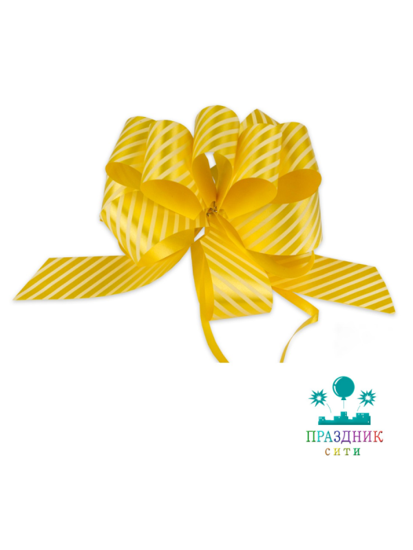 БАНТ ШАР 3,0 см, с принтом Полоски, желтый