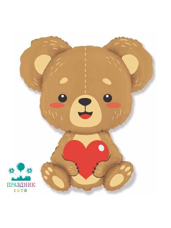 ШАР (Фольга) Ф ФИГУРА 50 in Медвежонок с сердцем