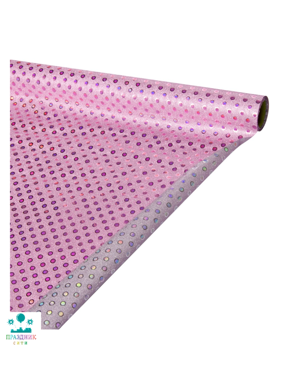ПЛЕНКА Горошек, розовая, 50см, в рулоне