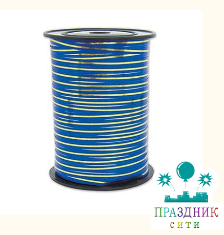 ЛЕНТА с зол полосой 5ммХ230м синяя