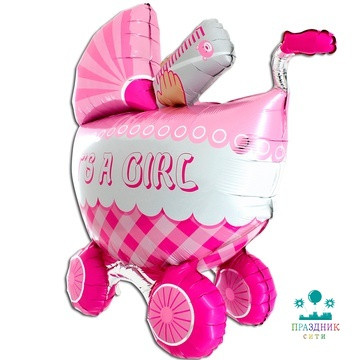 ШАР (Фольга) Г ФИГУРА 42 in Коляска детская розовая