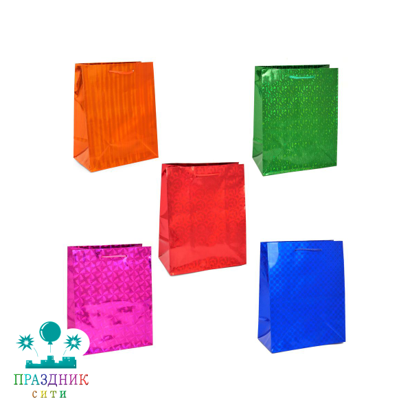 ПАКЕТ Голография, подарочный 18х23 см