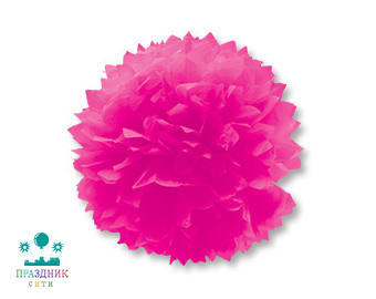 ПОМПОН бумажный ярко розовый 40см